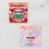 クリーニングサービスQRCode起動金ゴールドドライバ スクエア名刺 (正面/裏面)