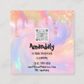 クリーニングサービスQRCode起動金ゴールドドライバ スクエア名刺 (裏面)