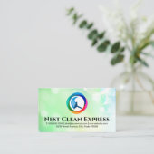 クリーニングサー表現ビス | シャボン玉 名刺 (スタンド正面)