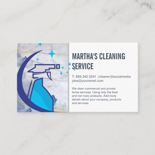 クリーニングスプレーボトル 名刺 (正面)