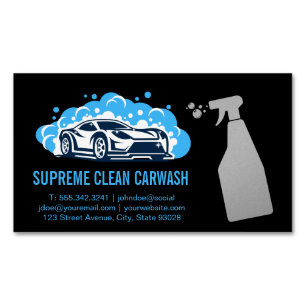 クリーニングスプレーボトル Carwashロゴ名刺 マグネット名刺