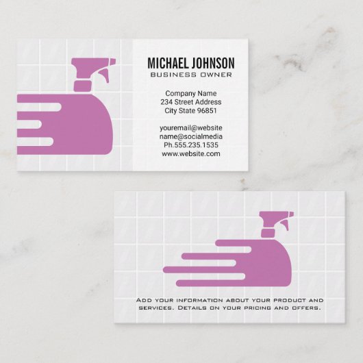 クリーニングスプレーロゴ | ジャニター | メイド 名刺 (正面/裏面)