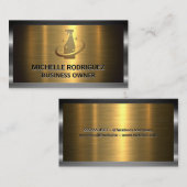 クリーニングスプレーロゴ | 金ゴールド銀 名刺 (正面/裏面)