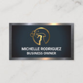 クリーニングスプレーロゴ | 金属縁ど 名刺 (正面)