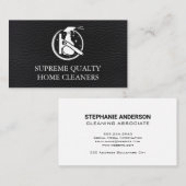 クリーニングスプレー及びスキージ |ブラックレザー 名刺 (正面/裏面)