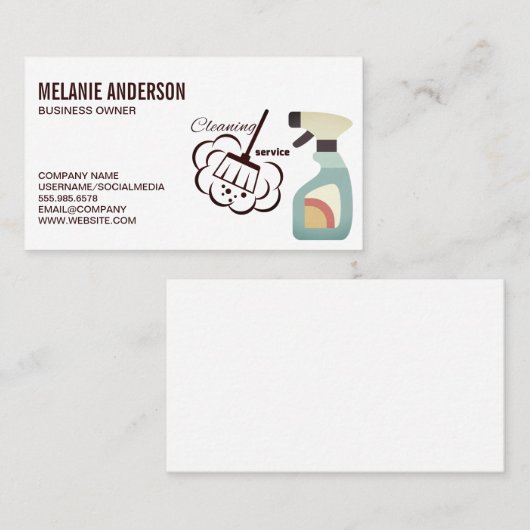 クリーニングスプレー | ダスティング | クリーニングサービス 名刺 (正面/裏面)
