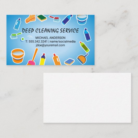 クリーニングツールと製品 名刺 (正面/裏面)