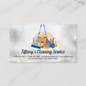 クリーニングツール |スパークル背景 名刺 (正面)