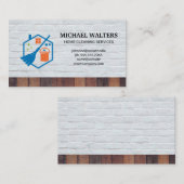 クリーニングツール |レンガと木材 名刺 (正面/裏面)