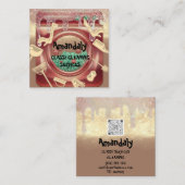 クリーニングハウスサービスQRコード石鹸金ゴールド石鹸 スクエア名刺 (正面/裏面)