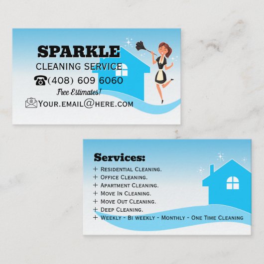 クリーニングハウスジャニージョリーメイドハウスキーピング 名刺 (正面/裏面)