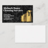 クリーニングハウスツール |ゴールデン |黒い大理石 名刺 (正面/裏面)