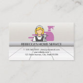 クリーニングメイドとクリーニングスプレーアイコン 名刺 (正面)