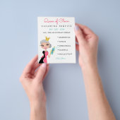 クリーニングメイドサービスグレーキャラクタークラウンフライ チラシ (手)