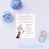 クリーニングメイドサービスグレーキャラクタークラウンフライ チラシ (シングル)