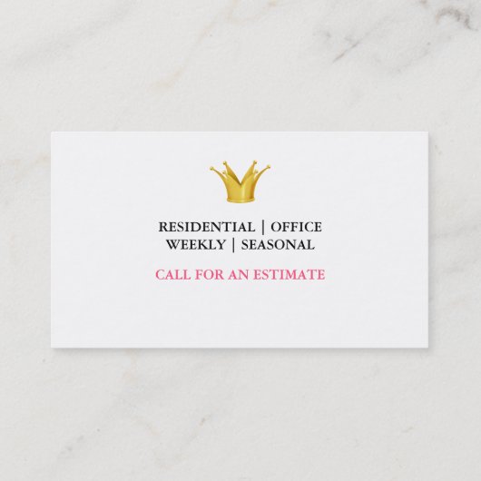 クリーニングメイドサービスグレーヘアキャラクタークラウン 名刺 (裏面)