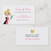 クリーニングメイドサービスブロンドキャラクタークラウン 名刺 (正面/裏面)