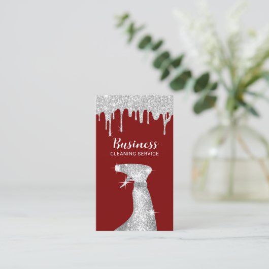 クリーニングモダンサービスシルバードリップスハウスキーピング 名刺 (スタンド正面)