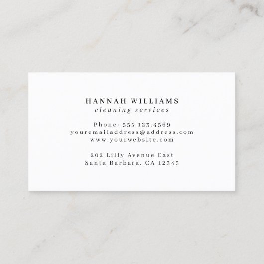 クリーニングモダンサービスロゴ 名刺 (裏面)