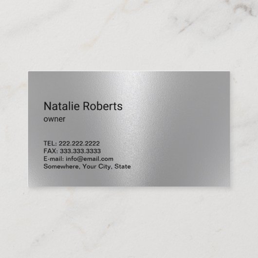 クリーニングモダンサービス黒と銀 名刺 (裏面)