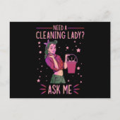 クリーニングレディハウスキーパーハウスキーピングクリーナーグラ インビテーションポストカード (正面)