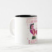 クリーニングレディーハウスキーパーハウスキーピングクリーナーグラ ツートーンマグカップ (正面左)