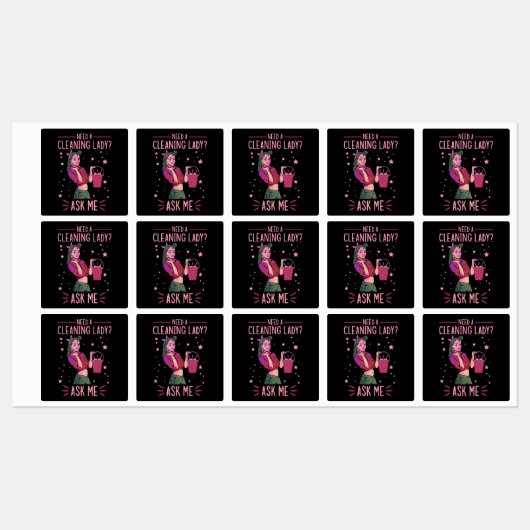 クリーニングレディーハウスキーパーハウスキーピングクリーナーグラ ラベル (シート)