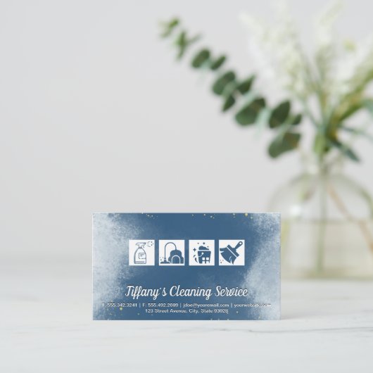 クリーニングロゴ 名刺 (スタンド正面)