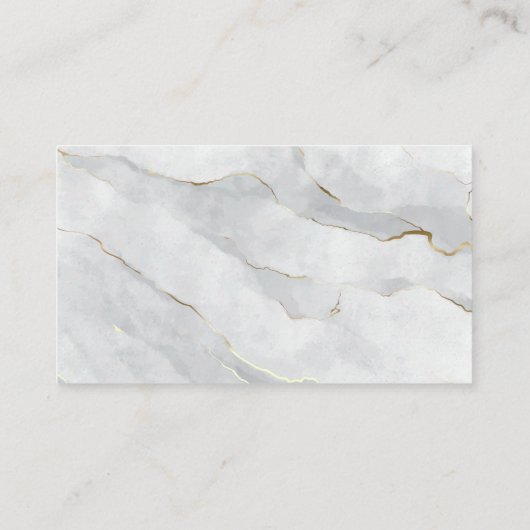 クリーニングロゴ |白い金ゴールド大理石 名刺 (裏面)