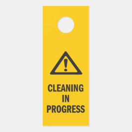 クリーニング中の警告（黄色） ドアノブサイン