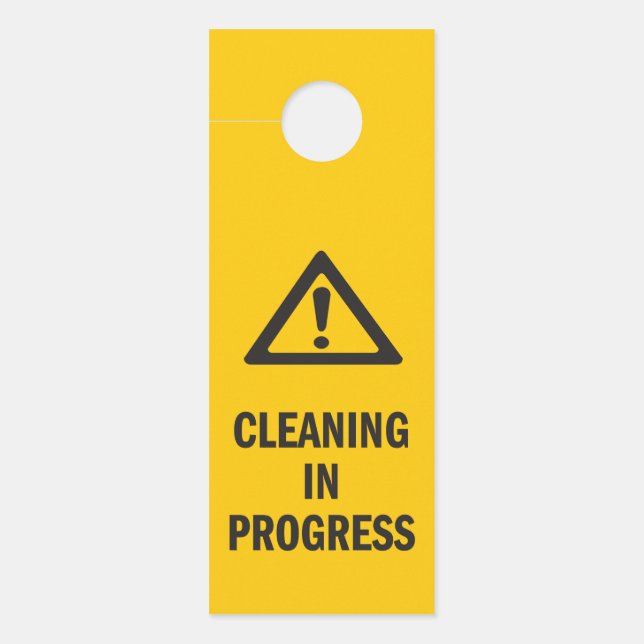 クリーニング中の警告（黄色） ドアノブサイン (正面)