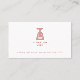 クリーニング会社あなたのカスタムロゴを追加ピンク文字 名刺