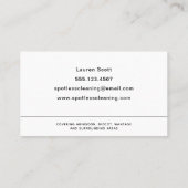 クリーニング会社のロゴの追カスタム加黒の文字 名刺 (裏面)