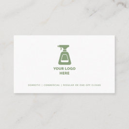 クリーニング会社のロゴカスタム追加緑の文字 名刺