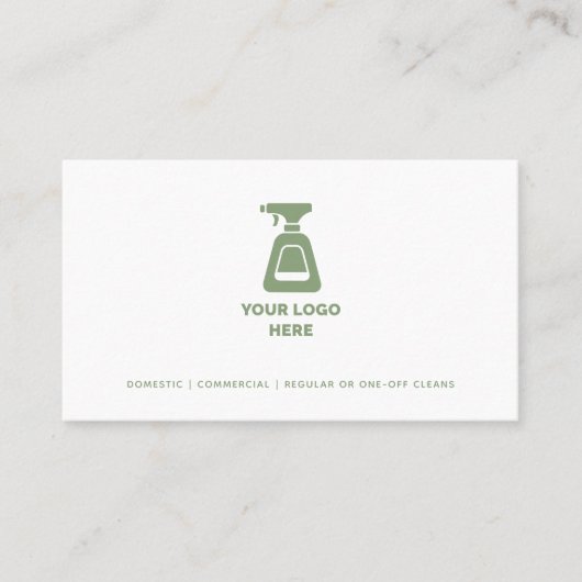 クリーニング会社のロゴカスタム追加緑の文字 名刺 (正面)