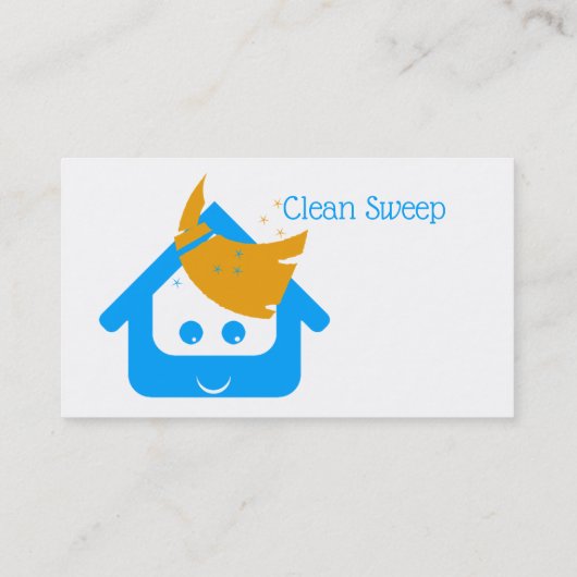 クリーニング会社クリーンスウィープかわいいハウスブルーム 名刺 (裏面)