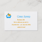 クリーニング会社クリーンスウィープかわいいハウスブルーム 名刺 (正面)
