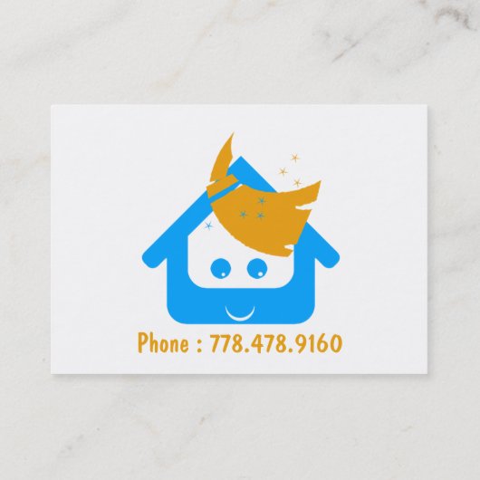 クリーニング会社クリーンスウィープかわいいハウスブルーム 名刺 (裏面)