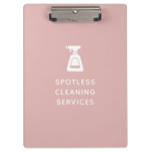 クリーニング会社スプレーボトルほこりっぽいピンク クリップボード (正面)