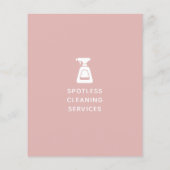 クリーニング会社スプレーボトルほこりっぽいピンク チラシ (裏面)