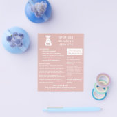 クリーニング会社スプレーボトルほこりっぽいピンク チラシ (シングル)