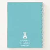 クリーニング会社スプレーボトルアクアブルー ノートブック (裏面)