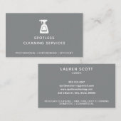 クリーニング会社スプレーボトルグレー 名刺 (正面/裏面)