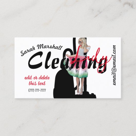クリーニング女性名刺 名刺 (正面)
