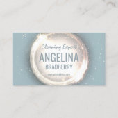 クリーニング専門家サービスグリッターサークルのライトブルー 名刺 (正面)