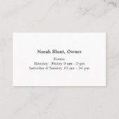 クリーニング屋の洗濯サービスタキシード 名刺 (裏面)