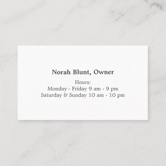 クリーニング屋の洗濯サービスタキシード 名刺 (裏面)