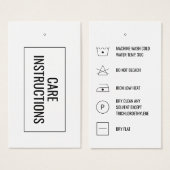 クリーニング指示気に製品つるラベルカード (正面&裏面)