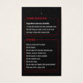 クリーニング指示気に製品つるラベルカード (正面)