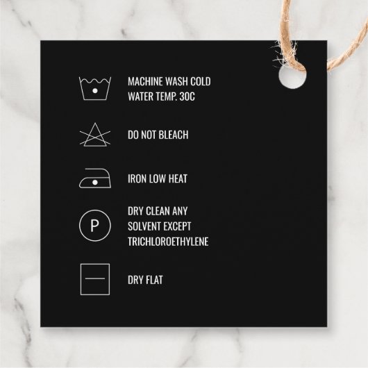 クリーニング指示気に製品つるラベルカード フェイバータグ (裏面)
